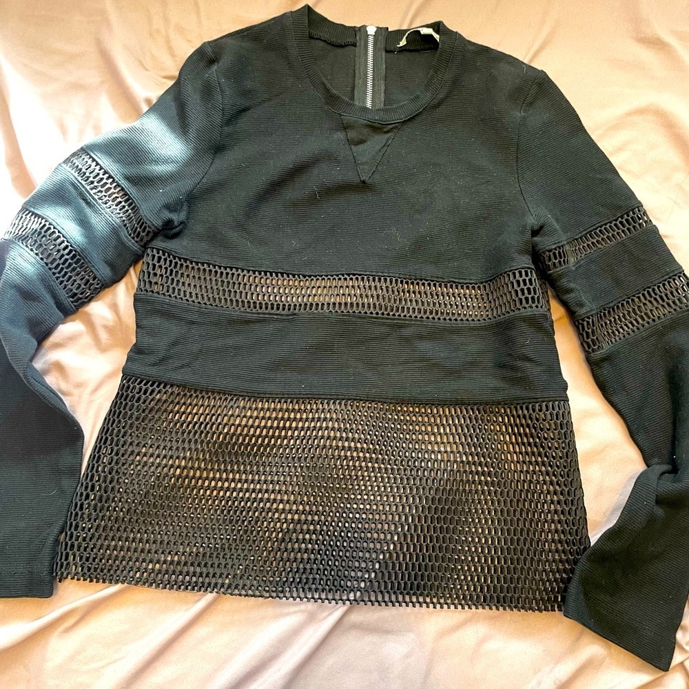 Endless Rose black long sleeve shirt. With sheer layers on sleeves and body.